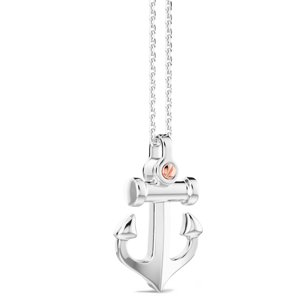 Silver Necklace with Anchor Pendant