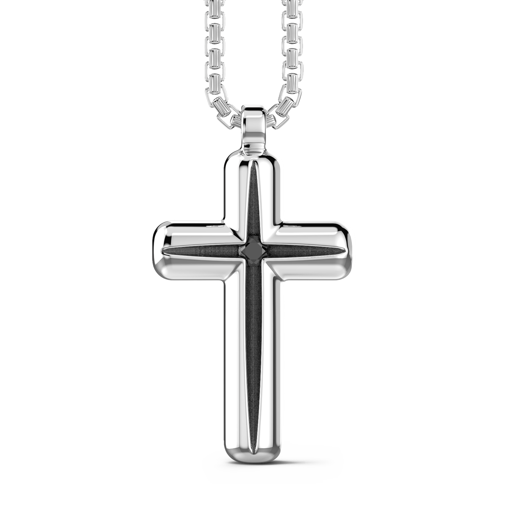 Silver Necklace with Cross Pendant