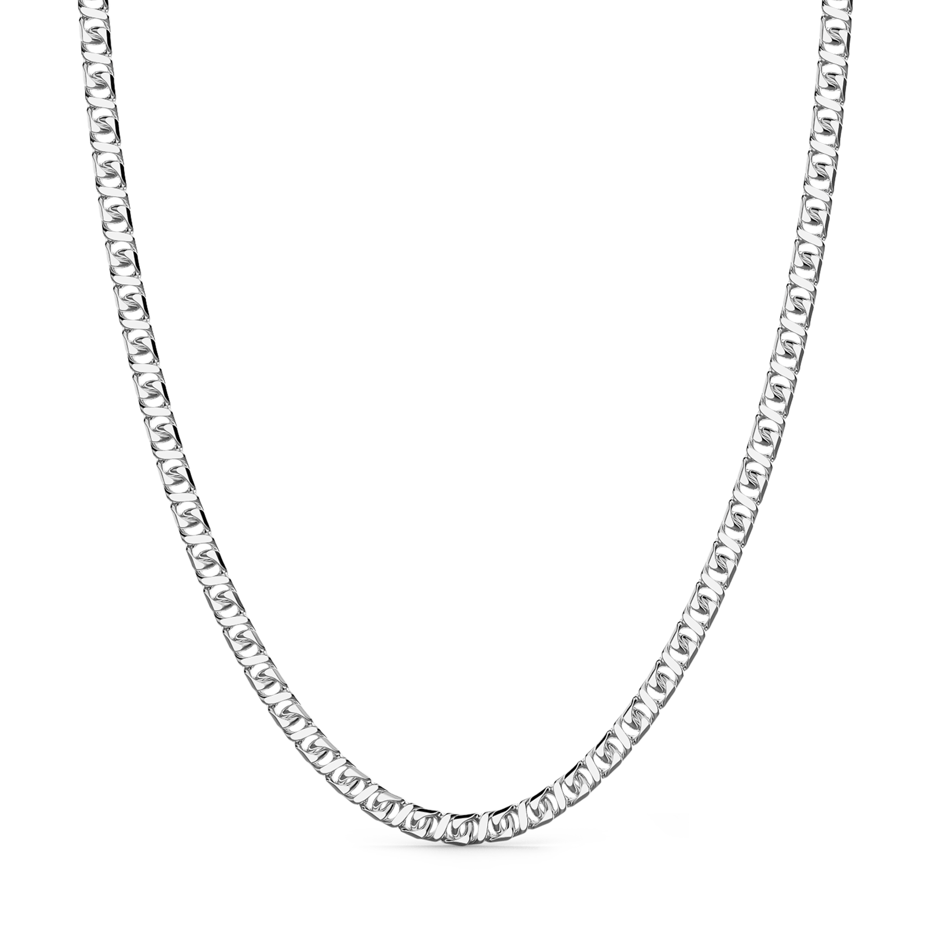 Silver Curb Chain Necklace
