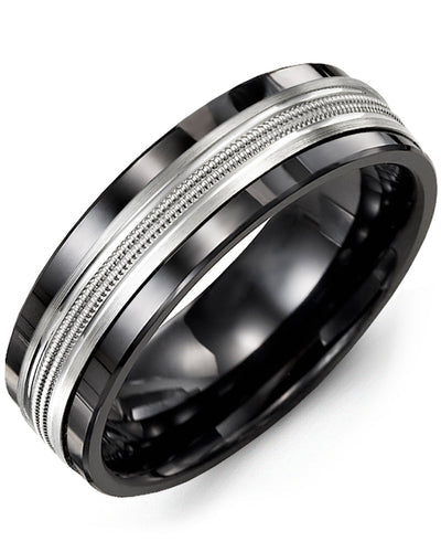 MADANI MEN'S DOUBLE MILGRAIN WEDDING RING MAF710CW MAF710CW