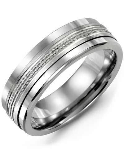 MADANI MEN'S DOUBLE MILGRAIN WEDDING RING MAF710TW MAF710TW