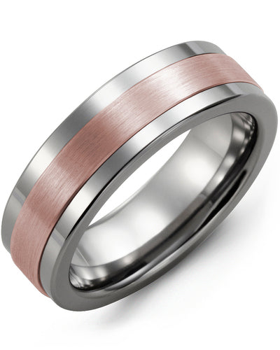 MADANI MEN'S PLAIN SATIN FINISH WEDDING BAND MBM710TP MBM710TP