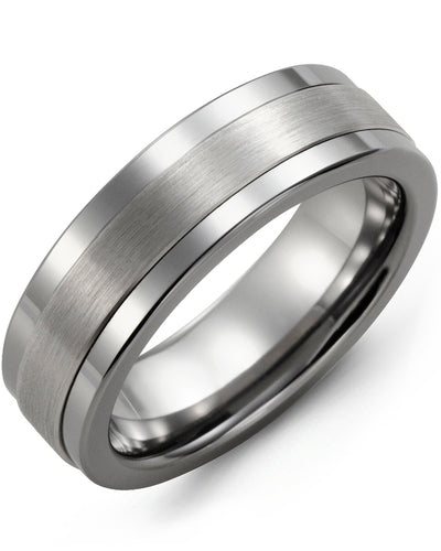 MADANI MEN'S PLAIN SATIN FINISH WEDDING BAND MBM710TW MBM710TW