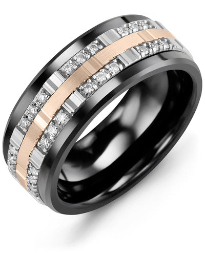 MADANI MEN'S OUTER TRIO DIAMONDS WEDDING BAND MBV910CM-24R MBV910CM-24R