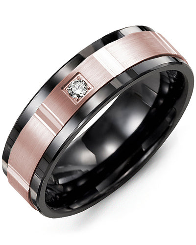 MADANI MEN'S GROOVED DIAMOND WEDDING BAND MDF710CP-5R MDF710CP-5R