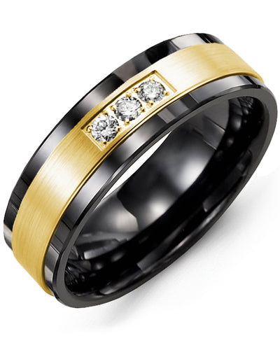 MADANI MEN'S PLAIN SATIN FINISH DIAMOND WEDDING BAND MDG710CY-6R MDG710CY-6R