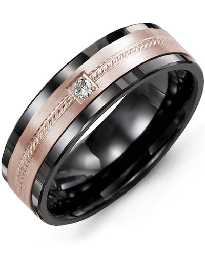 MADANI MEN'S ROPE DESIGN DIAMOND WEDDING BAND MDO710CP-5R MDO710CP-5R