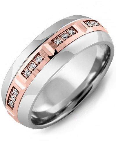 MADANI MEN'S & WOMEN'S BRUSH BEVELED DIAMOND WEDDING BAND MFA810AP-12R MFA810AP-12R