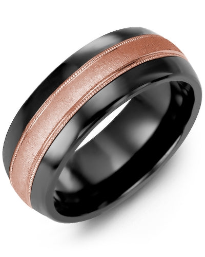 MADANI MEN'S & WOMEN'S CLASSIC DOME MILGRAIN BRUSHED WEDDING RING MFQ610JP MFQ610JP