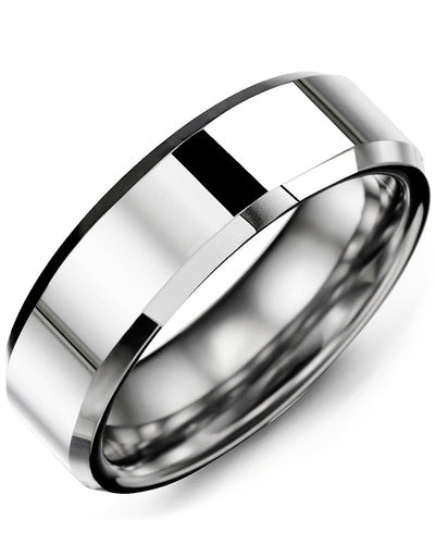 MADANI MEN'S POLISHED & BEVELED TUNGSTEN WEDDING RING MGI700TT MGI700TT