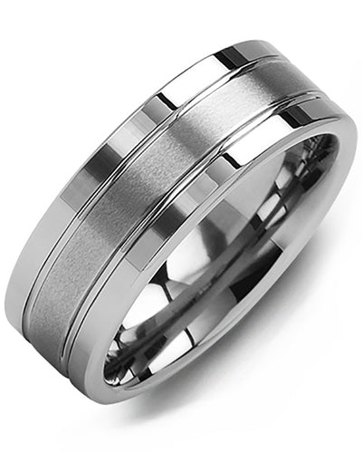 MADANI MEN'S TRIPLE-BAND EFFECT TUNGSTEN WEDDING RING MGJ800TT MGJ800TT