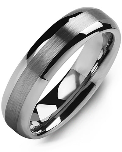 MADANI MEN'S CLASSIC THIN BRUSHED TUNGSTEN WEDDING RING MGR600TT MGR600TT