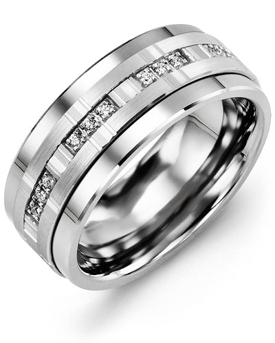 MADANI MEN'S TRIO DIAMONDS WEDDING BAND MJA910TW-12R MJA910TW-12R