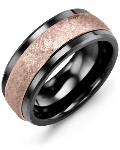 MADANI MEN'S HAND BRUSHED WEDDING BAND MKE910CP MKE910CP