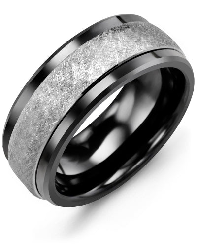 MADANI MEN'S HAND BRUSHED WEDDING BAND MKE910CW MKE910CW