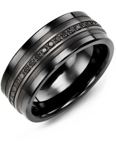 MADANI MEN'S ETERNITY BLACK DIAMOND WEDDING RING MKQ910CF-21B MKQ910CF-21B