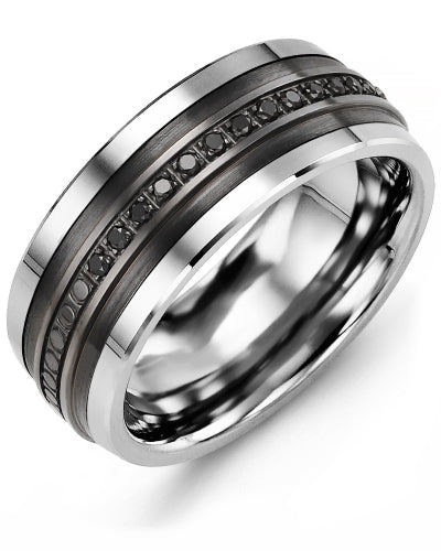 MADANI MEN'S ETERNITY BLACK DIAMOND WEDDING RING MKQ910TF-21B MKQ910TF-21B