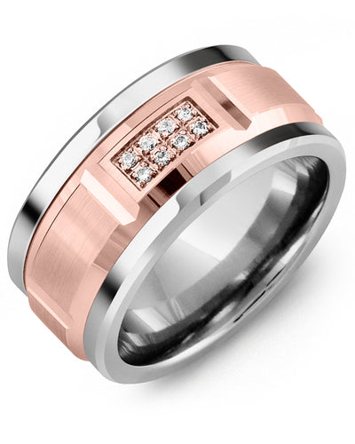 MADANI MEN'S WIDE BEVELED DIAMOND WEDDING RING MKS110TP-8R MKS110TP-8R