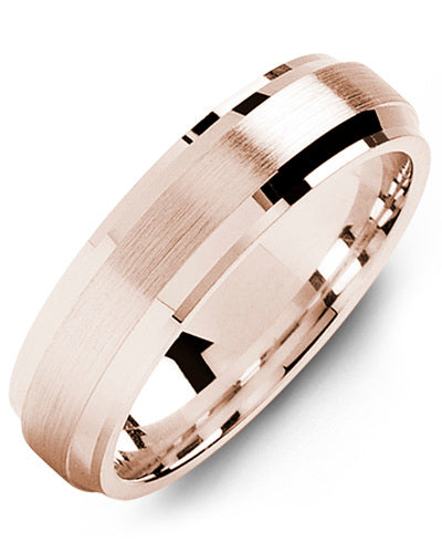 MADANI MEN'S TWO STEP BEVELED BRUSH WEDDING BAND MNC610PP MNC610PP