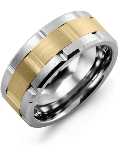 MADANI MEN'S SATIN FINISH GROOVED WEDDING BAND MQA910GY MQA910GY