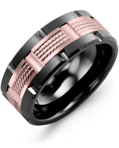 MADANI MEN'S THREE ROPE GROOVED WEDDING RING MQD910UP MQD910UP