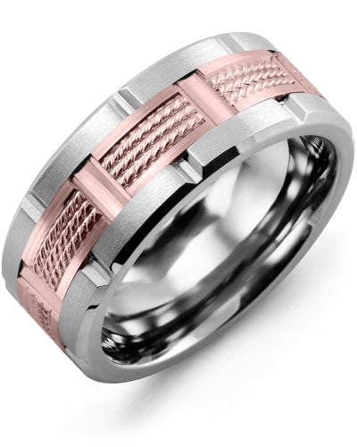 MADANI MEN'S THREE ROPE GROOVED WEDDING RING MQD910GP MQD910GP