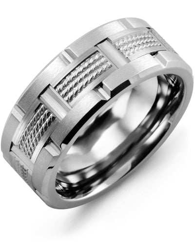 MADANI MEN'S THREE ROPE GROOVED WEDDING RING MQD910GW MQD910GW