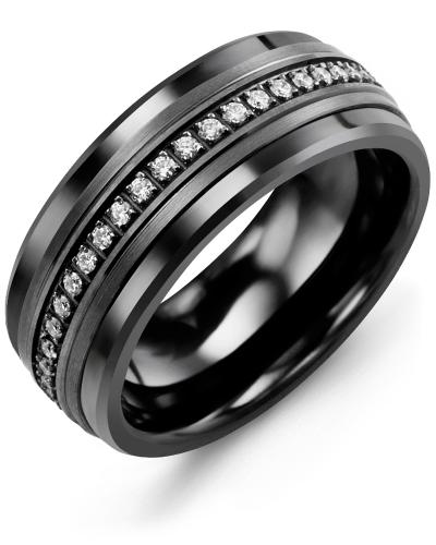 MADANI MEN'S BLACK & ETERNITY DIAMOND WEDDING BAND MXA710CF-21R MXA710CF-21R