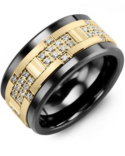 MADANI MEN'S WIDE ACCENTS DIAMOND WEDDING BAND MXB110CY-30R MXB110CY-30R