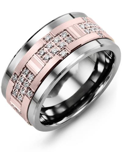 MADANI MEN'S WIDE ACCENTS DIAMOND WEDDING BAND MXB110TP-30R MXB110TP-30R