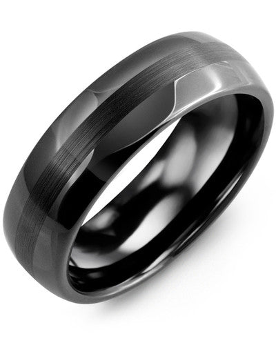 MADANI MEN'S CERAMIC TWO BAND EFFECT WEDDING RING RGD700CC RGD700CC