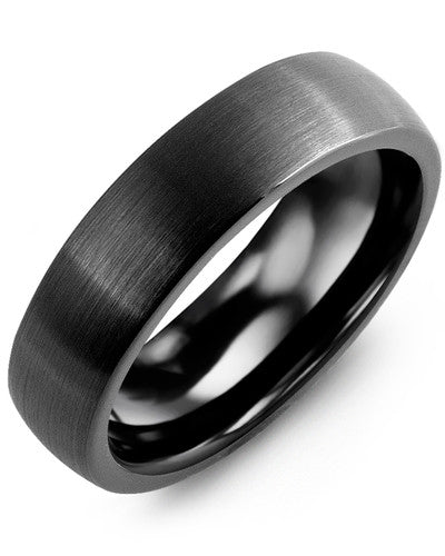 MADANI MEN'S DOME BRUSHED CERAMIC WEDDING BAND RGG600CC RGG600CC