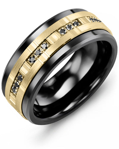 MADANI MEN'S TRIO BLACK DIAMONDS WEDDING BAND RLG910CY-12B RLG910CY-12B