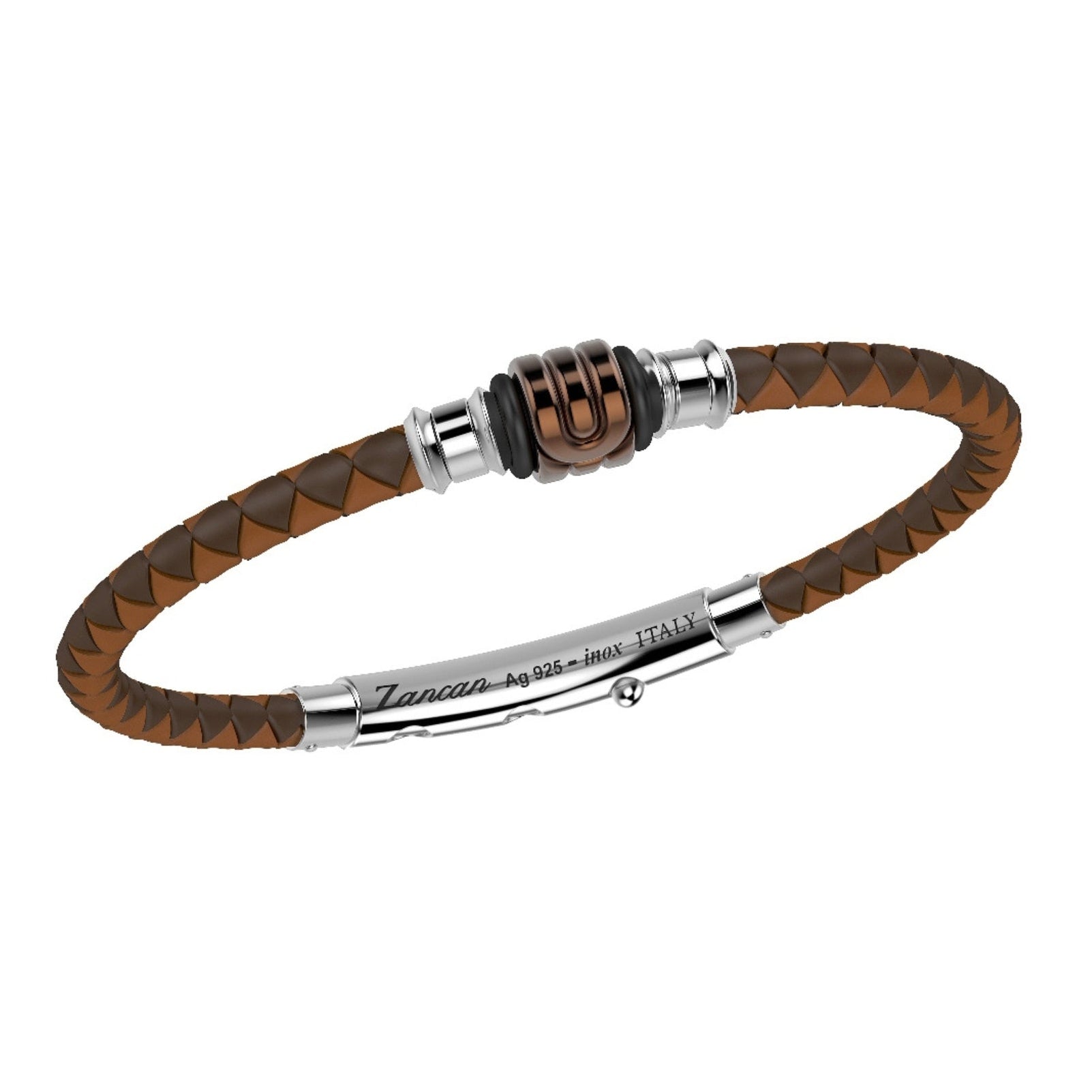 Brown Silicone Bracelet with Marble