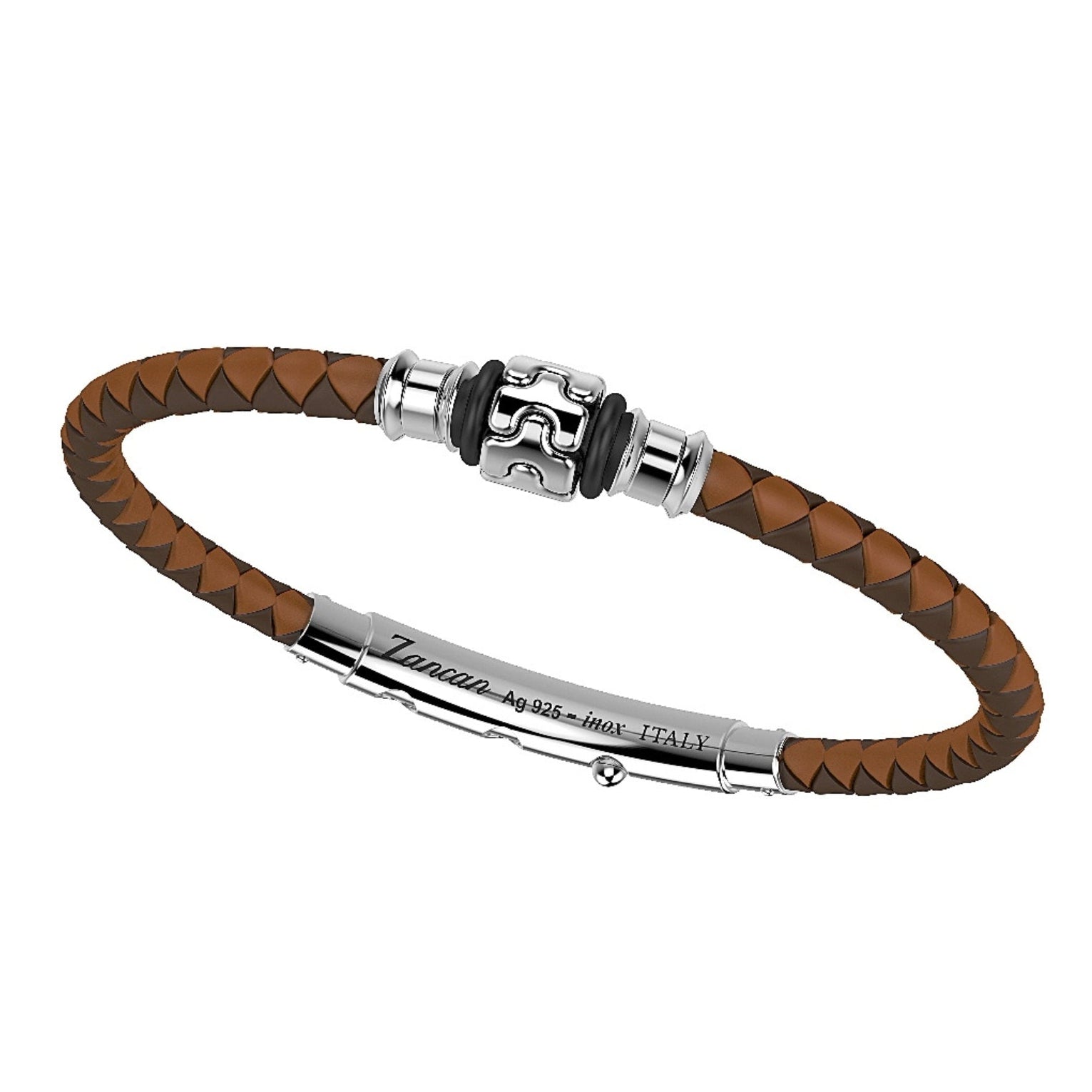 Brown Silicone Bracelet with Marble