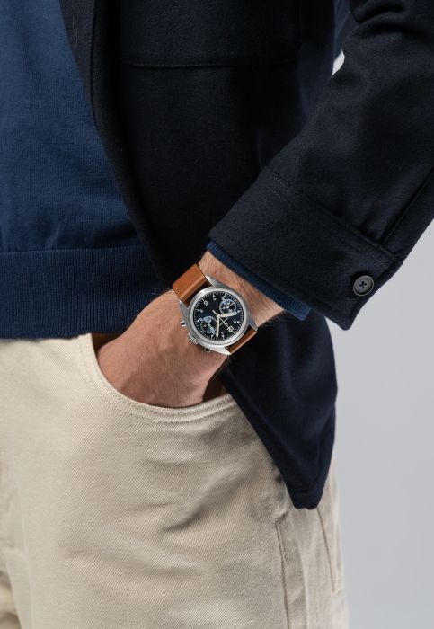 Khaki Aviation Pilot Pioneer Mechanical Chrono - H76409540