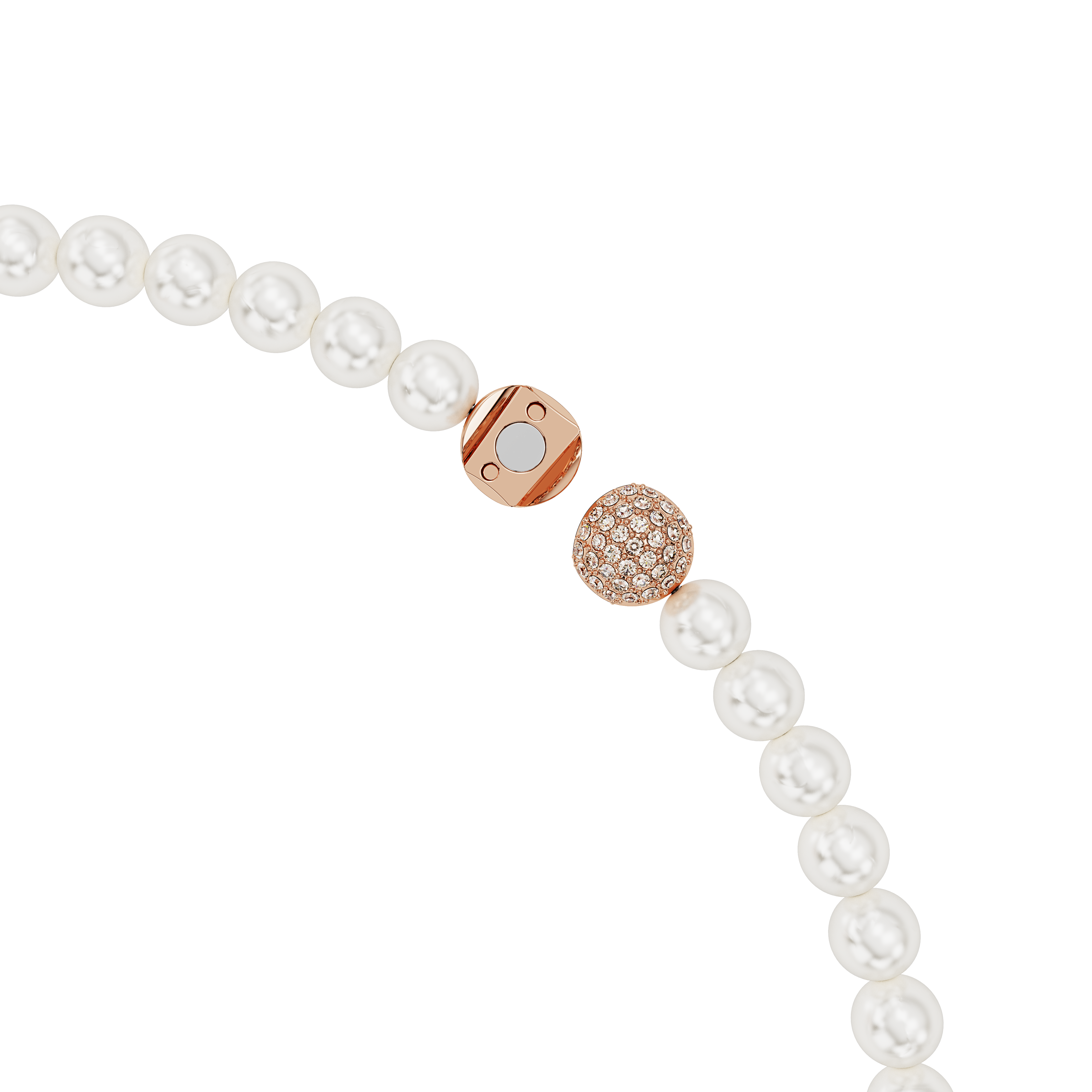 SWAROVSKI NICE NECKLACE, MAGNETIC CLOSURE, FEATHER, WHITE, ROSE GOLD-TONE PLATED 5669221